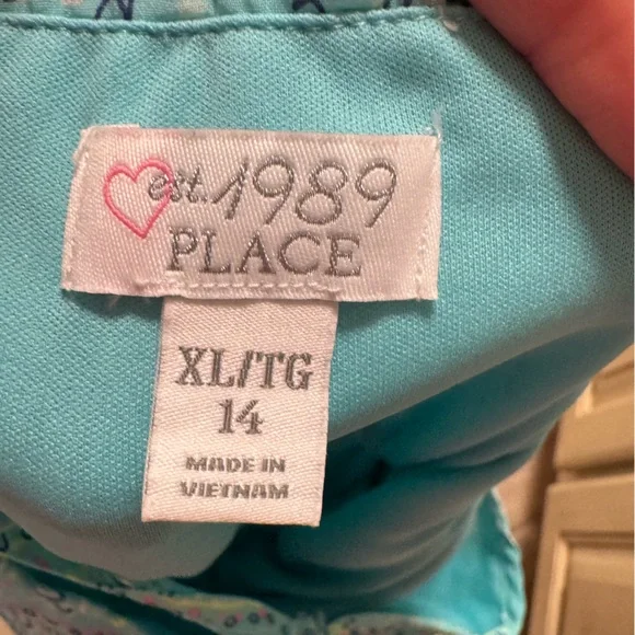 Girls' Aqua Paisley Ruffle Hem Summer Dress - Picture 4 of 5